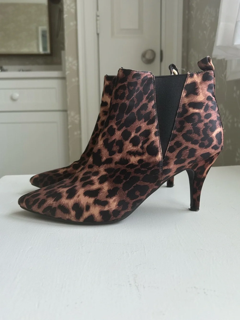 Pointed Toe Animal Print Bootie 40